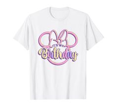 PRICES MAY VARY. Officially Licensed Disney Mickey And Friends Apparel for Women - Men - Boys - Girls - Toddler; Mickey And Friends T-Shirts; Disney+ T-Shirts; Disney Plus; Disneyland; Disney World; Holiday T-Shirt; Seasonal; Minnie Mouse; Birthday T-Shirt; Birthday Gift; 24DNMI00025A-001 Lightweight, Classic fit, Double-needle sleeve and bottom hem Disney T Shirts, It's My Birthday, Mouse Birthday, Friends Tshirt, Minnie Mouse Birthday, Minnie Ears, Disney Tshirts, Disney Plus, Girls Toddler