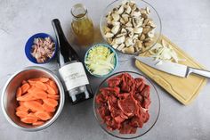 the food is prepared and ready to be put in the oven for baking or cooking