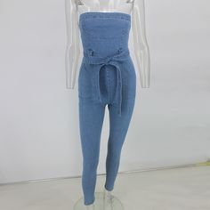 FREE SHIPPING Zipper sexy denim jumpsuit long women romper bodycon summer jeans overalls Casual fashion off shoulder party club wear JKP1916 Strapless Denim Jumpsuit With Pockets For Summer, Casual Strapless Denim Jumpsuit With Pockets, Denim Sleeveless Strapless Jumpsuit, Casual Strapless Denim Jumpsuit For Spring, Strapless Denim Jumpsuit For Summer, Summer Strapless Denim Jumpsuit, Fitted Denim Strapless Jumpsuits And Rompers, Casual High Rise Strapless Jumpsuit For Spring, Casual Strapless Denim Blue Jumpsuit