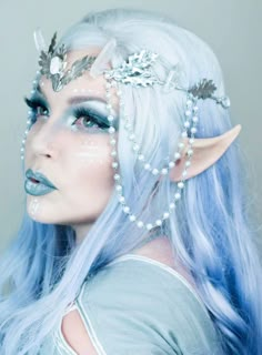 Fantasy Make-up, Halloween Make-up Looks, Elf Cosplay, Face Paint Makeup, Smink Inspiration, Queen Makeup, Simple Makeup Looks, Winter Fairy