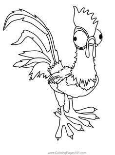 a black and white drawing of a rooster with an angry look on it's face