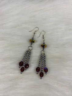 Hi 💟 Come check these pretty earrings out, a little bling with the color of purple, Handmade Earrings, Silver Small Beads, Purple Beads, Silver Dangle Earrings. Handmade fashion jewelry accessories perfect gifts for her and for girls. Can be for everyday custom handmade look for women. The length is about 3.5 inches from top to bottom .  Thank you for looking at my jewelry shop. Purple Czech Glass Earrings With Dangling Beads, Purple Dangling Beads Crystal Drop Earrings, Purple Czech Glass Beaded Dangle Earrings, Purple Faceted Bead Dangle Crystal Earrings, Purple Czech Glass Earrings With Faceted Beads, Purple Crystal Dangle Earrings With Beads, Purple Drop Crystal Earrings With Dangling Beads, Purple Crystal Drop Earrings With Dangling Beads, Purple Czech Glass Beaded Earrings With Dangling Beads