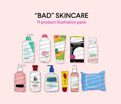 Order Of Skin Care Products, Bad Skincare, Bad Skin, Product Illustration, Skincare Items, Brunette Makeup, Safe Skincare, Shower Skin Care, Pretty Skin Care