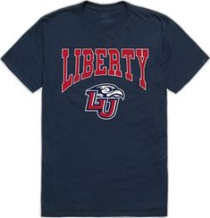 Liberty University Flames NCAA Athletic Tee T-Shirt-Campus-Wardrobe Cheap Embroidered Graphic Tops For College, Cheap Breathable Collegiate Tops, College Shirt Design, College Tees, Liberty University, University Tshirt, University Shirt, College Shirts, College T Shirts