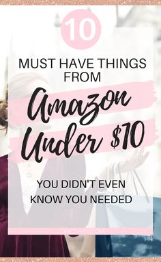 a woman holding an umbrella with the text must have things from amazon under $ 10 you didn't even know you needed