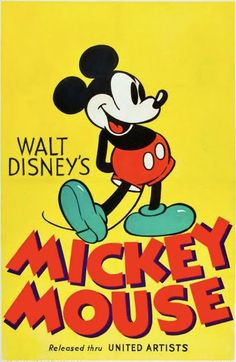 a mickey mouse poster with the words walt's mickey mouse