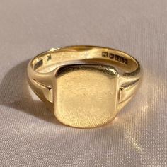 Vintage 9k Signet Ring 1957 Signet Rings Women Vintage, Mens Gold Signet Rings, Signet Rings Women, Memorial Ring, Family Rings, Signet Rings, Gold Signet Ring, Jewelry Essentials, Mens Gold