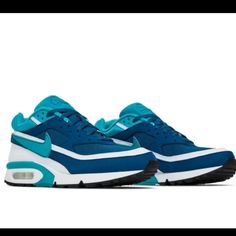 Nwb Teal And White Air Max Og Sneakers From Nike. Men's 8 Women's 9.5 Blue Nike Air Max For Jogging With Air Cushioning, Blue Nike Air Max With Air Cushioning For Jogging, Blue Nike Air Max Casual Shoes With Air Cushioning, Blue Nike Air Max For Jogging With Cushioned Footbed, Casual Blue Nike Air Max With Air Cushioning, Casual Blue Nike Air Max With Cushioning, Blue High-top Nike Air Max With Boost Midsole, Blue Sneakers With Air Cushioning For Light Sports, Blue Custom Sneakers With Air Cushioning For Jogging