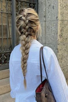 French Hairstyles, Easy Work Hairstyles, Effortless Hairstyles, Hair Stylies, Work Hairstyles, School Looks, Summer Hair, French Braid, Stylish Hair