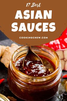 These 17 Asian sauces will take your meal to the next level. This list of sauces includes Teriyaki, Ssamjang, and the popular Asian Barbecue Sauce. Asian Bbq Sauce For Ribs, Asian Barbeque Sauce, Asian Sauce For Pork, Spicy Asian Sauce Recipes, Asian Bbq Sauce Recipe, Asian Sauce For Fish, Mongolian Bbq Sauce, Asian Sauce For Rice, Chinese Sauces Recipes Easy