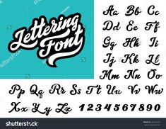 the letters and numbers for lettering font