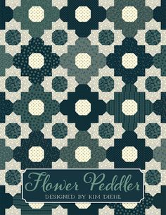 flower peddler book cover with blue and green quilts on the front page