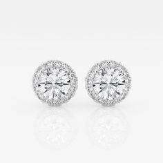 1 7/8 ctw Round Lab Grown Diamond Halo Certified Stud Earrings 14K White Gold, EF, VS2 High Jewelry Ring, Radiant Engagement Rings, Gemstone Earrings Gold, Engagement Rings Vintage Halo, Diamond Necklace Designs, Engagement Rings Cushion, Heart Engagement Rings, Hoop Earrings Style, Engagement Rings Bridal Sets