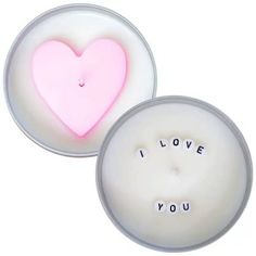 i love you candle with pink heart in the middle