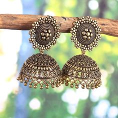 These stylish Earrings from HaniyaIndia will certainly leave you spellbound. These Earrings have an excellent finish and gives out an exquisite sense of style. If you are looking for an amazing Fashion Jewelry set for special occasions such as Anniversary, Engagement, Party, Wedding or for gifting , then your search ends here. DESCRIPTION Oxidized Gold Earrings Sales Package: 1 Pair Earrings COLOR: Same as shown in picture OCCASION: PARTY WEAR , WEDDING, MARRIAGES, CASUAL, DAILY WEAR BEST GIFT FOR HER Seller Info: We are Aiming to supply best products to customers at best price. We believe good product nothing without good customer service. We always there for any query or help understanding something. Payment: We accept Payment Only Via PayPal ,Its safest way both of us. Shipping Policy: Oxidized Jhumkas, Indian Jhumka, Ankle Jewelry, Indian Jewellery Design Earrings, Jhumki Earrings, Indian Jewellery Design, Fancy Earrings, Engagement Party Wedding, Amazing Fashion