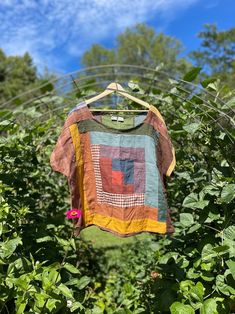 Linen Patchwork Easy Boxy Top Summer Top, Handmade, Patchwork, Simple, Cropped, Capsule Wardrobe, Timeless Style, Mix and Match - Etsy Patchwork Easy, Linen Patchwork, Patchwork Top, Boxy Top, Top Summer, Mix N Match, Summer Top, Summer Tops, Mix And Match