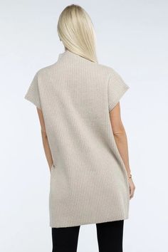 Women's ZENANA Mock Neck Short Sleeve Sweater Dress with Pocket | us.meeeshop Mini Jumpsuit, Fall Wardrobe Essentials, Effortless Outfit, Activewear Sets, Dress Crafts, Work Tops, Short Sleeved Sweaters, Romper Dress, Everyday Dresses