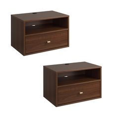 PRICES MAY VARY. Brushed brass finished knobs; Drawers run smoothly on metal glides with built-in safety stops; Internal Drawer Dimensions: 19.5 in. W x 5 in. H x 12.75 in. D Mounts easily at any height with Prepac's innovative metal hanging rail system; Weight Capacity: 10lbs on the top; 5 lbs on the shelf; 10 lbs in the drawer 5-year manufacturer's limited warranty on parts Manufactured in Canada and meets all North American safety standards Assembled Dimensions: 22.5 in. W x 14.5 in. H x 15 i Pine Nightstand, Modern Floating Nightstand, Transitional Nightstand, Shelf Nightstand, Nightstand Set Of 2, Side Table With Drawer, Hanging Design, Stud Walls, Bedside Tables Nightstands