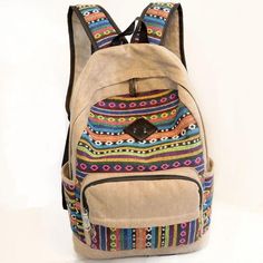 Cheap School Bags, Hippie Backpack, Canvas Backpack Women, Best Travel Bags, Backpacks School, Ethno Style, Book Bags, Pouch Pattern