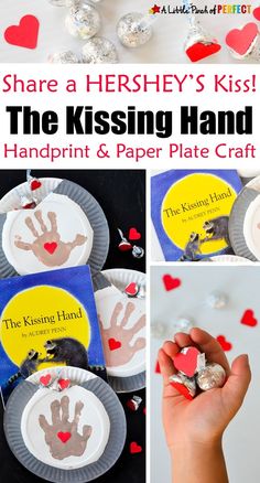 the kissing hand paper plate craft for valentine's day is fun and easy to make