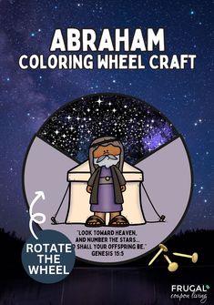 an image of abraham coloring wheel craft