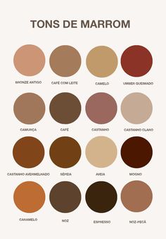 the shades of brown are shown in this poster