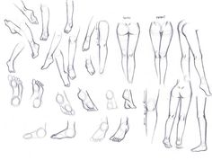 a drawing of the legs and feet of a person with different angles to each other