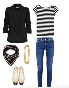 french outfit formula Book Club Outfit Ideas, French Outfits, French Style Clothing, French Capsule Wardrobe, French Chic Fashion, Parisian Outfits, French Wardrobe, Looks Jeans, Minimal Wardrobe