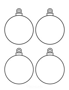 four christmas ornaments with one ornament hanging from the top and two on each side