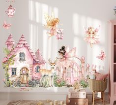 Fairy wall stickers are a great wall decoration for a girl's room. All elements includes a wonderful fairy garden door, a wonderful fairy castle complete with adorable butterflies and a bunny. This is a wonderful wall decoration with fairies that will delight every girl. The stickers are easy to apply, cut out along the outline. The photos present our composition proposals. However, you can create your own! Prepare your child's dream room! PVC free material - The material can be used on smooth w Plain Room, Lavender Nursery, Fairy Stickers, Stick Design, Room Stickers, Fairy Decor, Nursery Wall Decals, Flower Fairy, Butterfly Wall