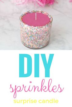 this diy sprinkles surprise candle is so easy to make