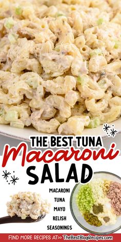 the best tuna macaroni salad recipe is shown in this advert for an italian restaurant