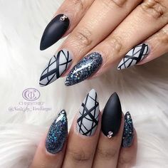 Matte Nail Art, Gothic Nails, Nail Art Gel, Swarovski Nails, Crazy Nails, Ballerina Nails, Get Nails