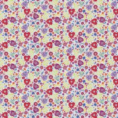 a colorful floral pattern with hearts and flowers