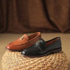 These loafers are designed in a timeless, minimal silhouette, so you'll be sure to wear them often. Made from soft leather, soft bottom that ensure all-day comfort. Wear yours with tailoring and denim alike. Color: Brown/BlackMaterial: Cow leatherLining: Genuine LeatherInsole: Genuine LeatherSole: RubberHeels: 2 cm/0.78"Weight: 0.31kg Each Shoes (measured size 10)Fit: Medium to Wide, Runs Normal.Origin: Made in China Production Time: About 7-10 days (Any exceptional case will email you, Please p Timeless Flat Heel Loafers For Work, Timeless Flat-heel Loafers For Work, Elegant Business Platform Loafers With Stitched Sole, Business Loafers With Leather Lining And Flat Heel, Leather Plain Toe Loafers For Office, Leather Loafers For Office With Plain Toe, Modern Leather Tassel Loafers For Office, Leather Office Loafers With Plain Toe, Timeless Leather Slip-on Shoes For Office