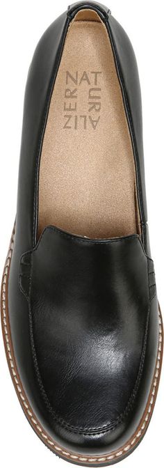 Naturalizer Cabaret Platform Lug Sole Loafer - Wide Width Available (Women) | Nordstromrack Work Shoes Women Comfortable, Casual Work Shoes Women, Black Loafers Women's, Capsule Wardrobe Casual, Leather Loafers Women, Work Shoes Women, Shoe Boxes, Round Toe Shoes, Black Leather Loafers