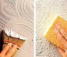 two pictures side by side one with a brush and the other with a sponge