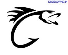 a black and white image of a fish on a white background with the words digdownn04 above it