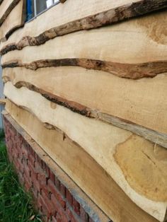 the side of a house that has been cut down and is being used as a siding