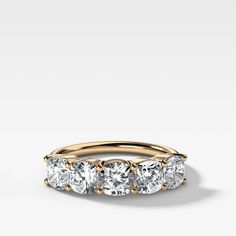 Five Stone Cushion Cut Diamond Band Band Good Stone Inc Cushion Cut Eternity Band, Cushion Wedding Bands, Cushion Cut Wedding Band, Anniversary Bands For Her, Yellow Gold Diamond Wedding Band, Shared Prong Wedding Band, 5 Stone Ring, Baguette Diamond Wedding Band, Pave Diamond Wedding Bands