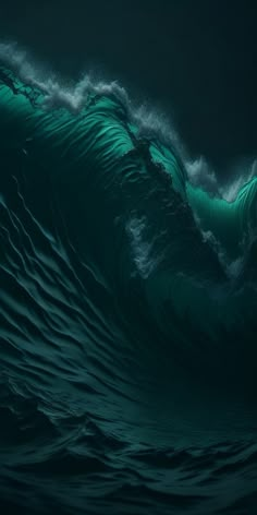 an ocean wave is shown in this artistic photo, it appears to be very dark