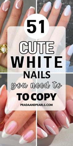 50+ Amazing White Nails For Your Next Manicure; chrome nails! This includes white nails with designs, white nails acrylic, white nails ideas, white nails short, white nails design, white nails almond, white nail designs, white nail ideas, white nail art & more! This also includes fun white nails, cute white nails, elegant white nails, white nails with glitter, white nails with rhinestones, almond nails white, white nails milky, elegant nails white & more! #whitenails #whitenailsacrylic #whitenailsideas Nails With Rhinestones Almond, White Nails Elegant, White Nails Milky, White Nails Cute, Elegant White Nails, White Nails Almond, White Nails With Rhinestones