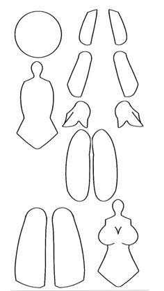 the paper doll is cut out to make it look like they are in different shapes