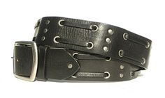 Lucky Dog Leather belt Adjustable Black Belt Buckles With Rivets, Edgy Black Belt Buckles, Adjustable Black Belts With Rivets, Adjustable Black Belts And Suspenders, Mens Leather Belts, Stud Belt, Yellow Belt, Tan Leather Belt, Double Weave