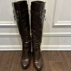 Guess 20” Tall 5” Heel Women’s Brown Boots. Never Worn. All Man Made Material. 8.5m Brown High Heels, Guess Shoes, Christmas Mood, Box Color, Pretty Shoes, Brown Boots, Shoes Heels Boots, Christmas List, Cowboy Boots