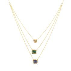 Modern style diamond and gemstone jewelry. This Necklace is made of gold and diamond Gemstone material and is capable of reflecting some light to produce a natural glow. A unique feature found only in premium jewelry. This Necklace is handmade in 18k Yellow Gold : 3. 604 grams , with Diamond : 0. 39 cts  , Blue Sapphire : 1. 54 cts ,Emerald : 1. 2 cts (ACE-7175)  This jewelry is made by hand featuring detailed workmanship. Be careful to avoid dropping or banging as physical impacts can result in Stone Choker Necklace, Premium Jewelry, Stone Choker, Diamond Jewelry Necklace, Stocking Fillers For Her, Forever Jewelry, Women Diamond, Cuff Earrings, Natural Glow