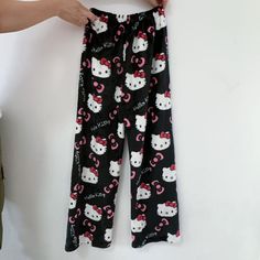 Sanrio Hello Kitty Y2k Kawaii Anime Flannel Pajamas Women'S Warm Woolen Cartoon Casual Home Pants Cheap Hello Kitty Print Sleepwear For Summer, Womens Flannel Pajamas, Hello Kitty Y2k, Y2k Kawaii, Fashion Trousers, Pyjamas Womens, Womens Pajamas Pants, Halloween Orange, Casual Home