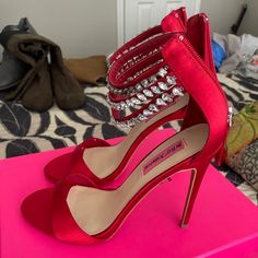 Betsey Johnson Red Jeweled Pumps 9 Never Worn Maribell Red Satin Size 9 Betsey Johnson Heels, Betsey Johnson Shoes Macys, Betsey Johnson Flower Shoes 2 Inch Heels, Betsey Johnson Heart Dress, Betsey Johnson Earrings Betsey Johnson, Betsey Johnson Shoes, Red Jewel, Red Satin, Betsey Johnson