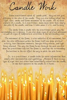 candles with the words candle work written in black on an old parchment paper background photo