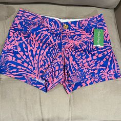 Nwt Lilly Pulitzer Size 6 Callahan Shorts Print: Sapphire Blue Rollin In The Grass Super Cute Hidden Zebra Print. Lilly Pulitzer Shorts, The Grass, Sapphire Blue, Zebra Print, Printed Shorts, Lilly Pulitzer, Blue Sapphire, Pink Purple, Sapphire